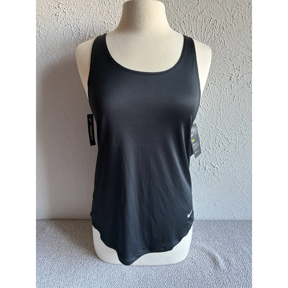Nike Dri-FIT Women's Black Open Back Training Tank Top Size S NWT.